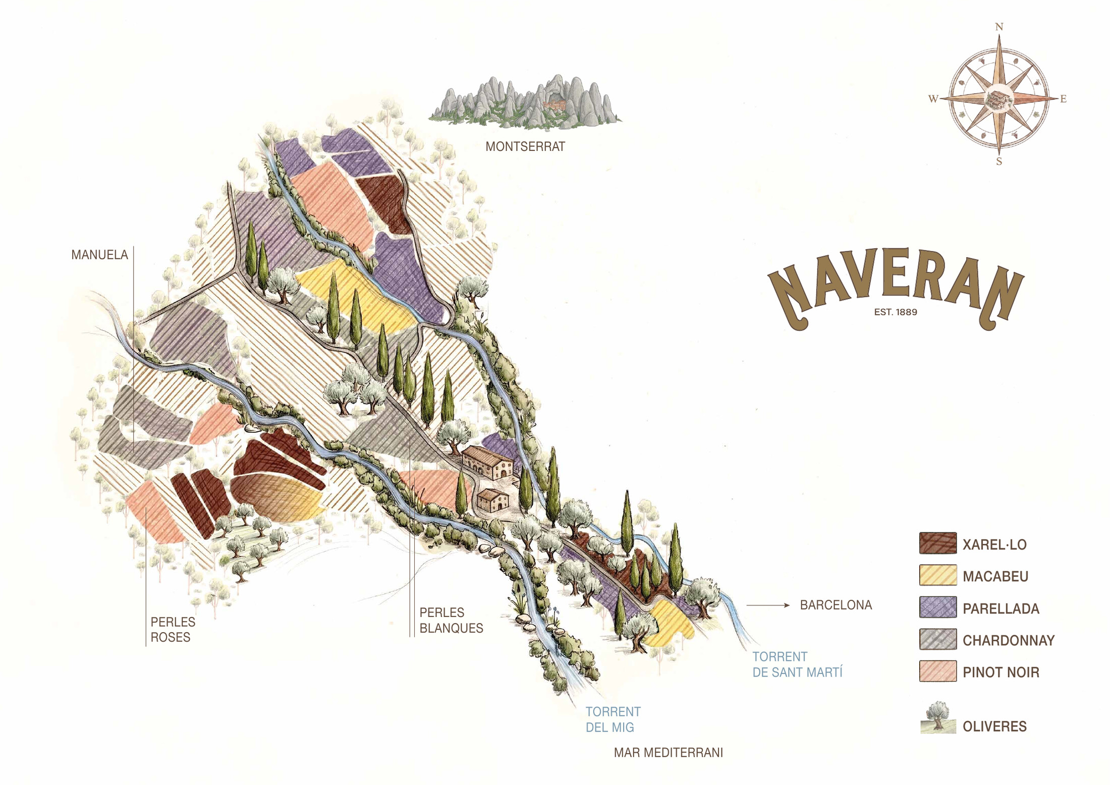 Mapa il·lustrat de la finca de Naveran